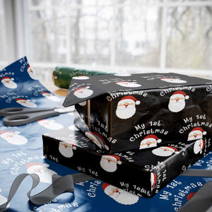 My First Christmas Wrapping Paper Roll Baby's First Holiday Xmas Santa TS10 Black Print Your Wear