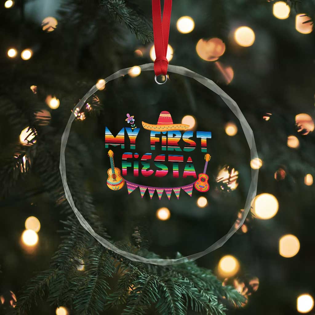 My First Fiesta Crystal Glass Ornament Baby Cinco De Mayo Mexican Fiesta Outfit TS10 Print Your Wear