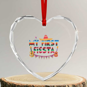 My First Fiesta Heart Crystal Glass Ornament Baby Cinco De Mayo Mexican Fiesta Outfit TS10 Transparent Glass 3'' Heart Print Your Wear