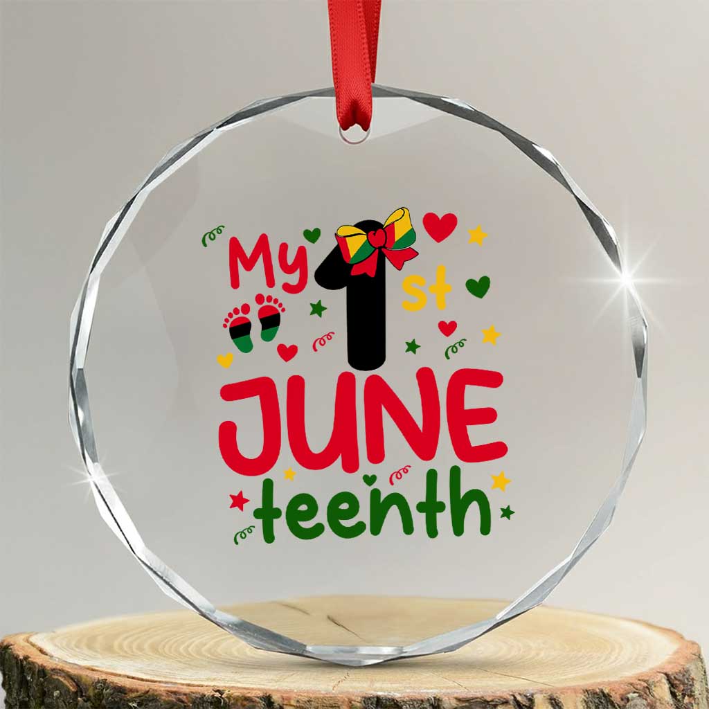 My First Juneteenth Crystal Glass Ornament African American Baby Freedom Day TS12 Transparent Glass 3'' Circle Print Your Wear