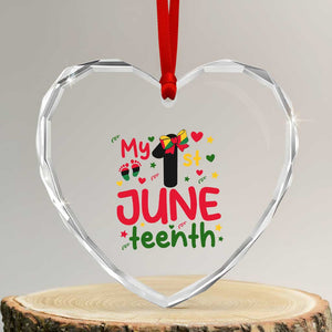 My First Juneteenth Heart Crystal Glass Ornament African American Baby Freedom Day TS12 Transparent Glass 3'' Heart Print Your Wear