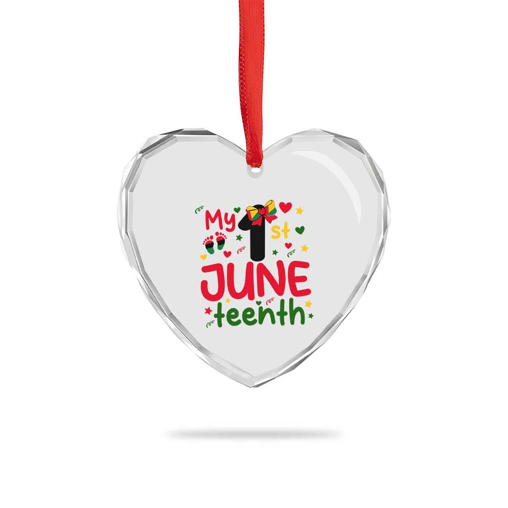 My First Juneteenth Heart Crystal Glass Ornament African American Baby Freedom Day TS12 Print Your Wear