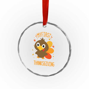 My First Thanksgiving Crystal Glass Ornament Funny Thanksgiving Turkey TS10 Print Your Wear