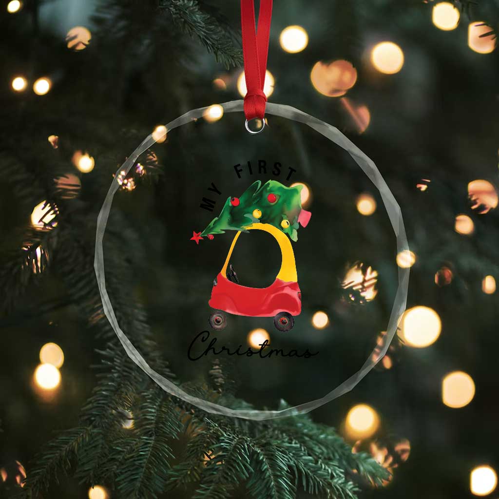 My First Xmas Crystal Glass Ornament Toy Car Xmas Tree TS11 Print Your Wear