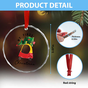 My First Xmas Crystal Glass Ornament Toy Car Xmas Tree TS11 Print Your Wear