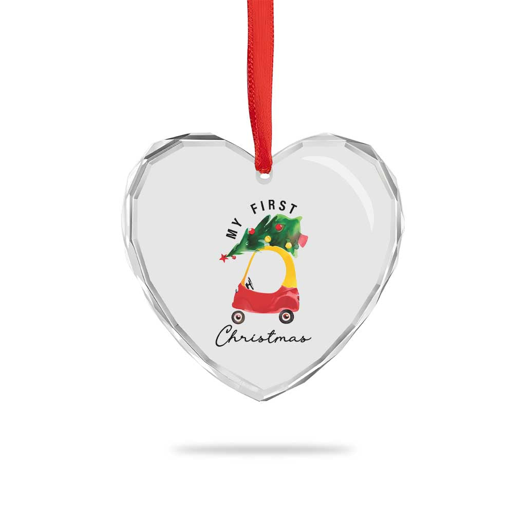 My First Xmas Heart Crystal Glass Ornament Toy Car Xmas Tree TS11 Print Your Wear