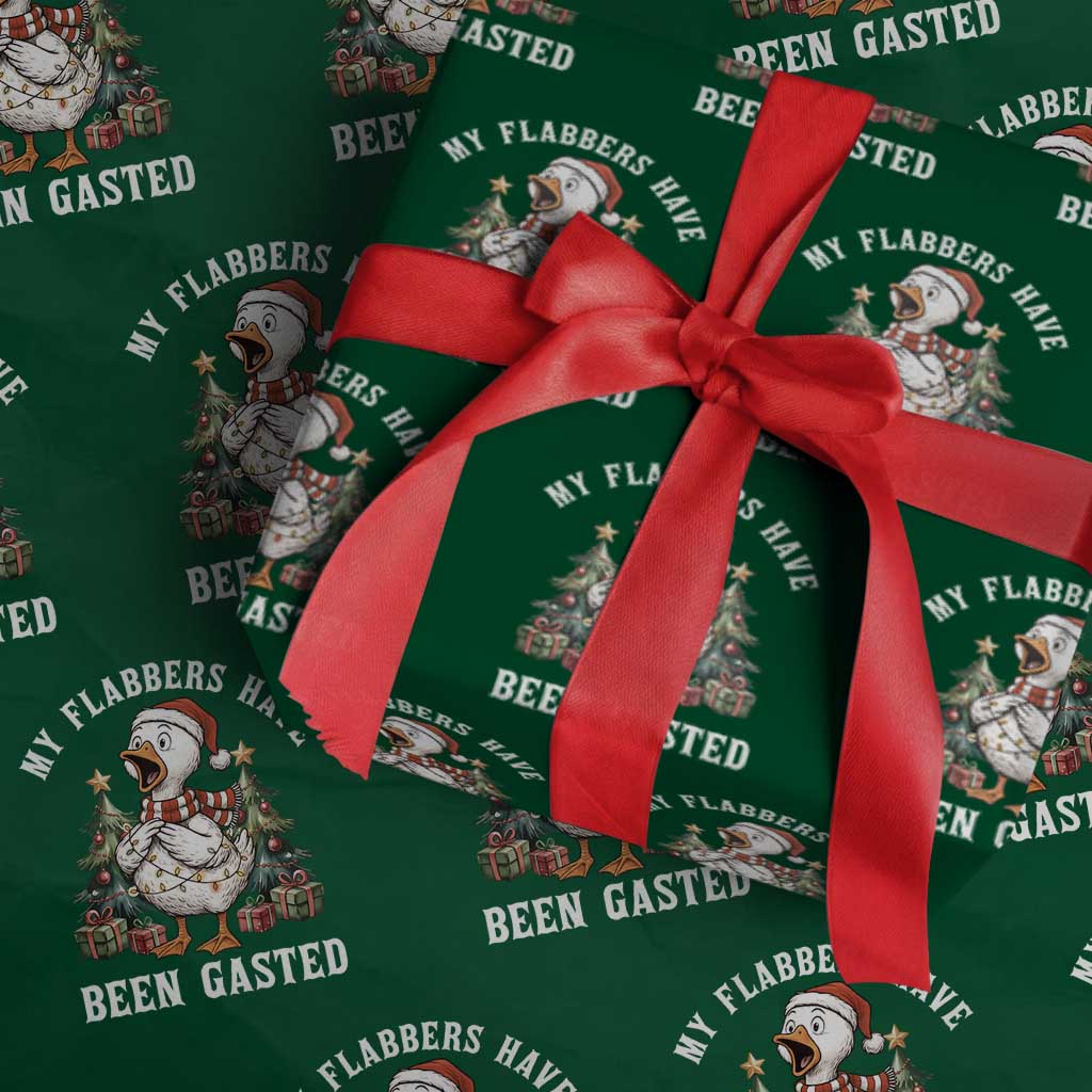 My Flabbers Have Been Gasted Wrapping Paper Roll Funny Goose Christmas TS14 Green Print Your Wear