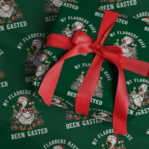 My Flabbers Have Been Gasted Wrapping Paper Roll Funny Goose Christmas TS14 Green Print Your Wear