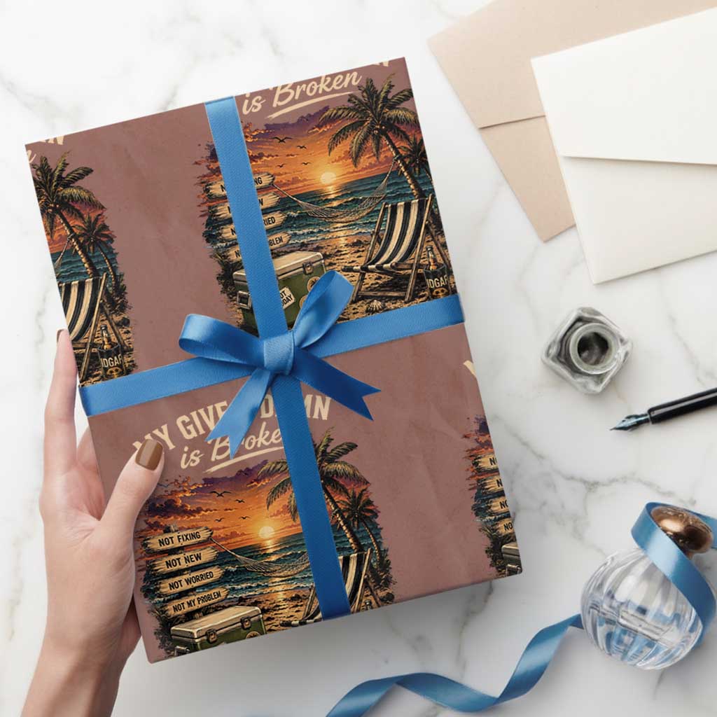 My Give A Damn is Broken Lifes Too Short to Pretend Wrapping Paper Roll Funny Old Man Quote