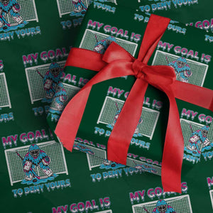 My Goal Is To Deny Yours Wrapping Paper Roll Goalie Hockey Drip Art Gift TS12 Green Print Your Wear