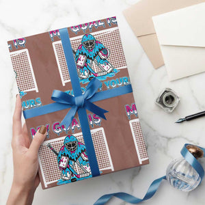 My Goal Is To Deny Yours Wrapping Paper Roll Goalie Hockey Drip Art Gift TS12 Mocha Print Your Wear