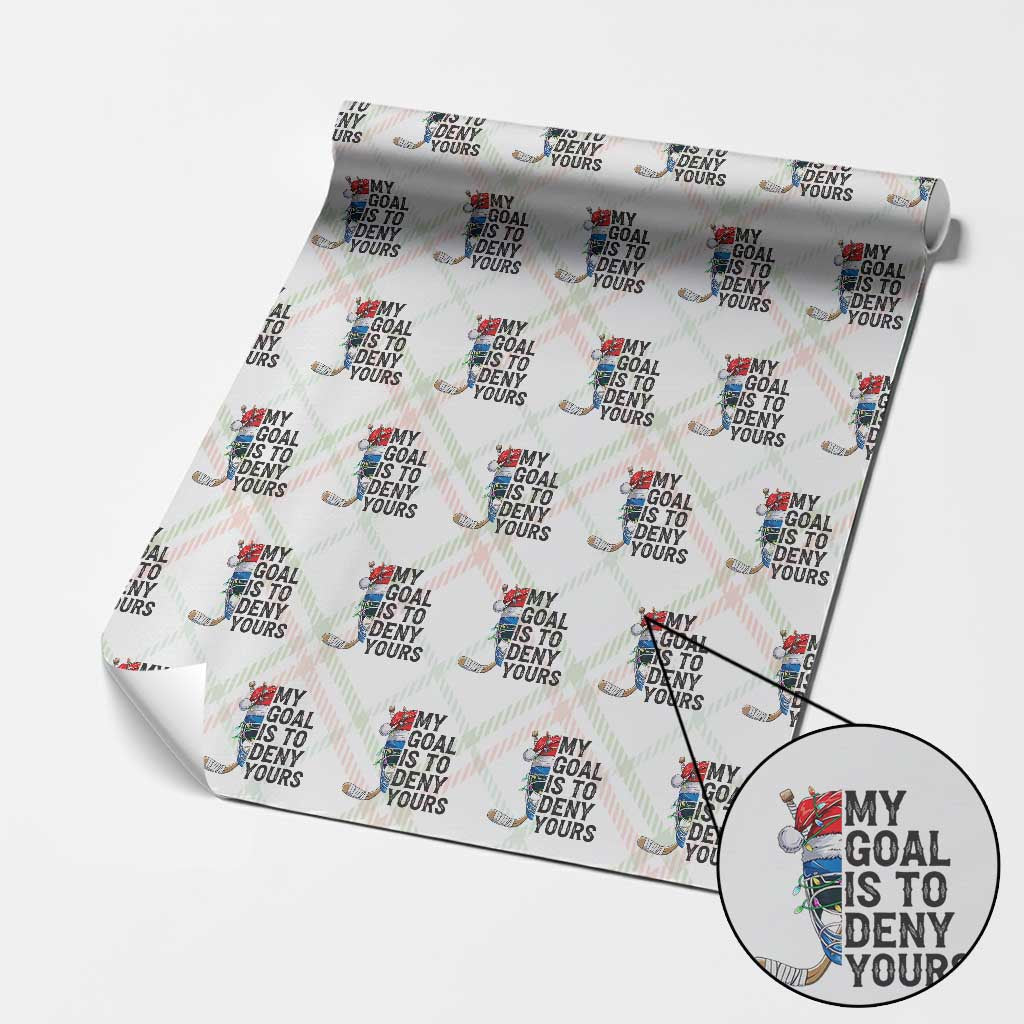 My Goal Is To Deny Yours Wrapping Paper Roll Ice Hockey Helmet Christmas Gift TS12 Christmas Plaid Print Your Wear