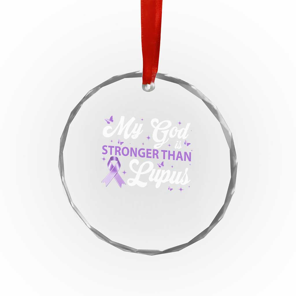 My God Is Bigger Than Lupus Crystal Glass Ornament Purple Ribbon TS10 Print Your Wear