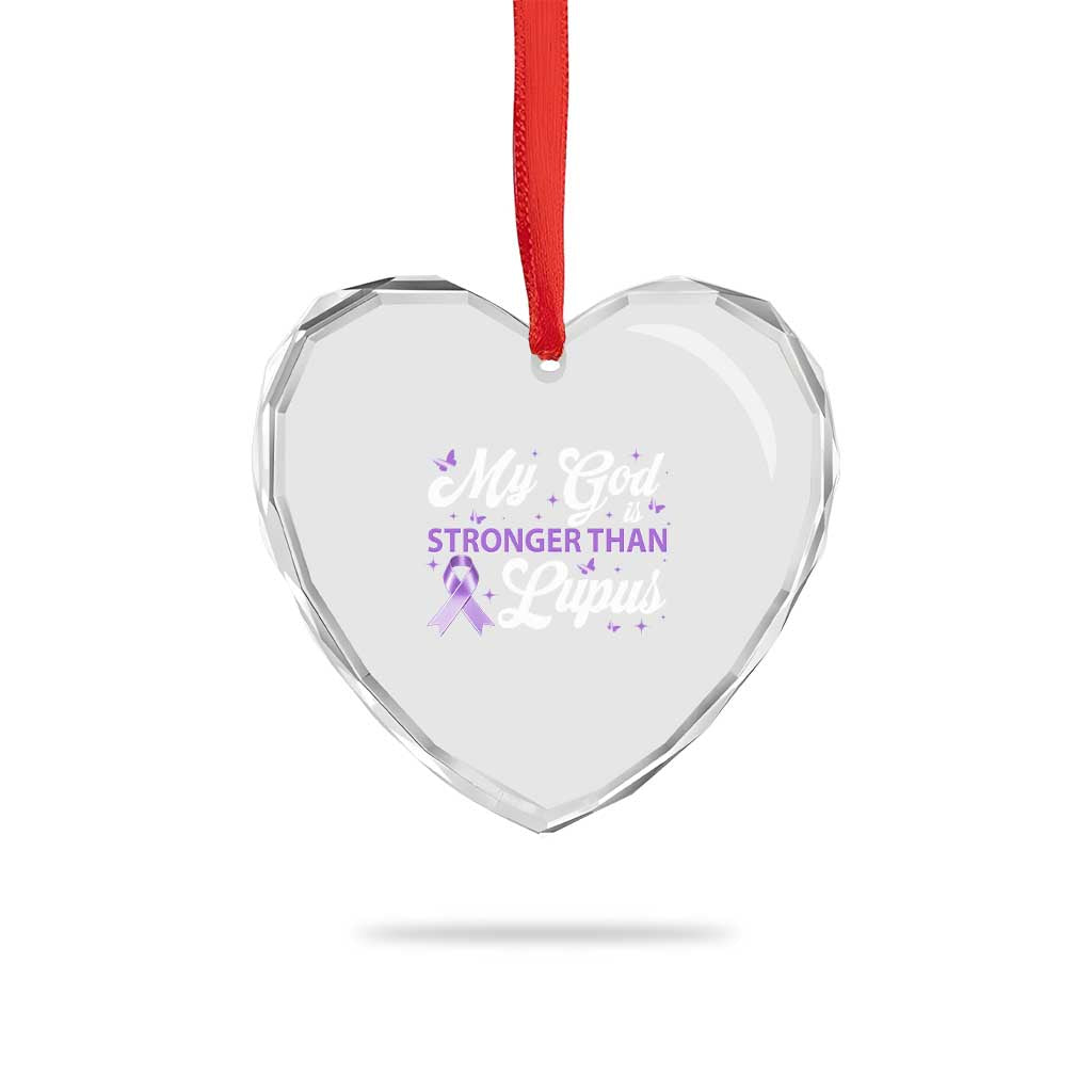 My God Is Bigger Than Lupus Heart Crystal Glass Ornament Purple Ribbon TS10 Print Your Wear