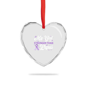 My God Is Bigger Than Lupus Heart Crystal Glass Ornament Purple Ribbon TS10 Print Your Wear