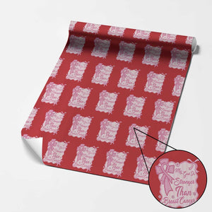 My God Is Stronger Than Breast Cancer Wrapping Paper Roll Christian Support Gift