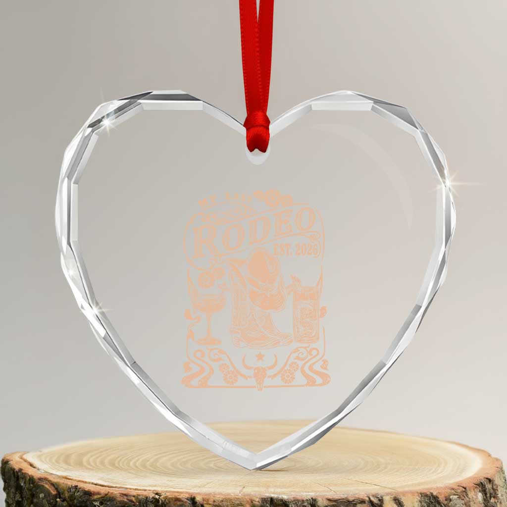 My Last Rodeo Western Bachelorette Party Bride 2026 Heart Crystal Glass Ornament Cowgirl Wedding Gift TS12 Transparent Glass 3'' Heart Print Your Wear