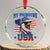 My Pronouns Are USA Crystal Glass Ornament Bold Patriotic Eagle with American Flag Bandana Mullet TS02 Transparent Glass 3'' Circle Print Your Wear
