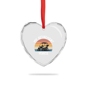 My Retirement Vehicle Golf Cart Heart Crystal Glass Ornament Funny Retired Golfer Gift TS12 Print Your Wear