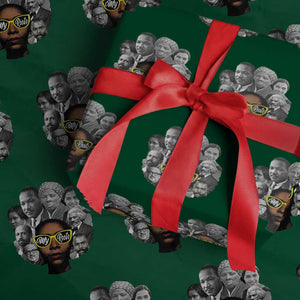 My Roots Black History Leaders Wrapping Paper Roll African American Heritage TS12 Green Print Your Wear