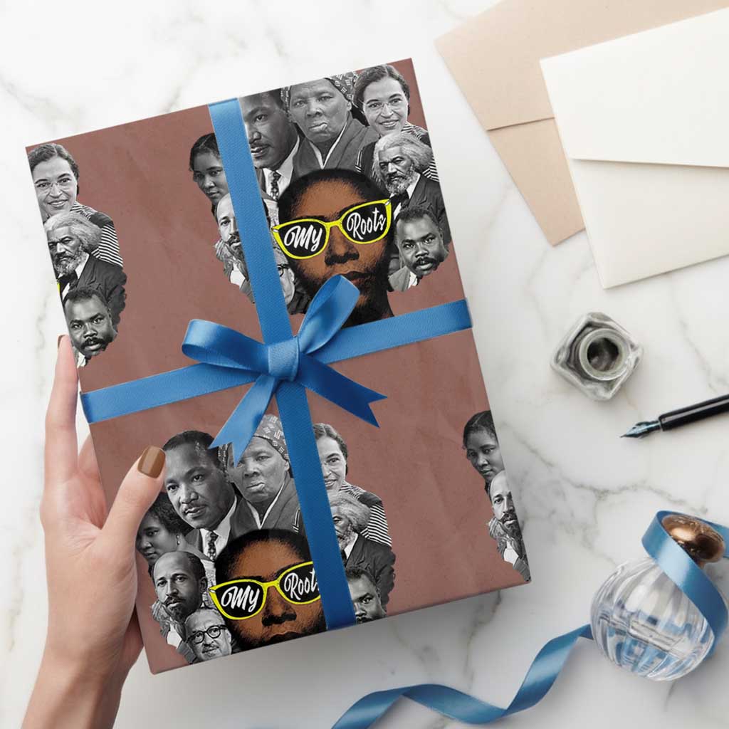 My Roots Black History Leaders Wrapping Paper Roll African American Heritage TS12 Mocha Print Your Wear