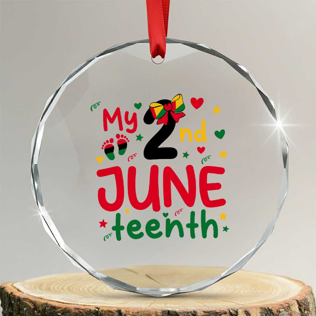 My Second Juneteenth Crystal Glass Ornament African American Baby Freedom Day TS12 Transparent Glass 3'' Circle Print Your Wear