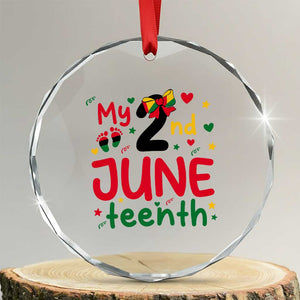 My Second Juneteenth Crystal Glass Ornament African American Baby Freedom Day TS12 Transparent Glass 3'' Circle Print Your Wear