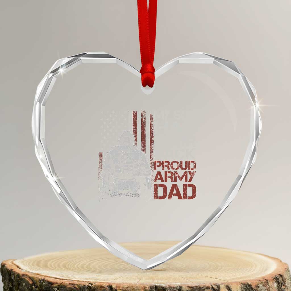 My Son Has Your Back Proud Army Dad Heart Crystal Glass Ornament Military Father TS11 Transparent Glass 3'' Heart Print Your Wear