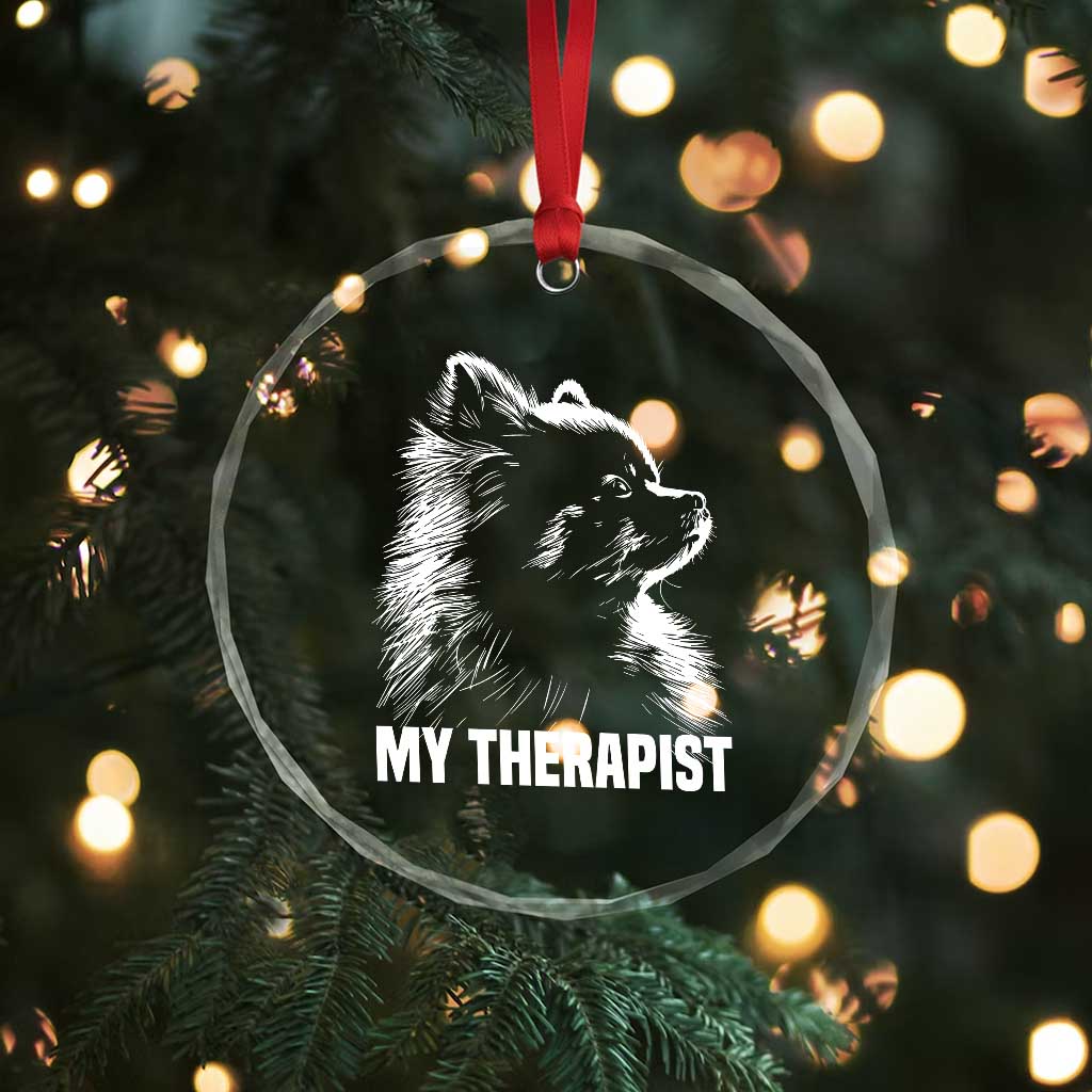 My Therapist Is A Pomeranian Crystal Glass Ornament Dog Lover Gift Idea TS12 Print Your Wear