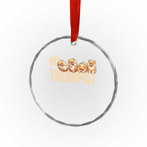 My Therapist Is My Dog Crystal Glass Ornament Cute Pomeranian Lover Meme TS12 Print Your Wear