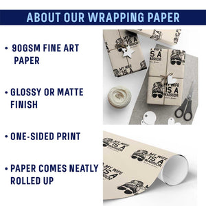 My Wife Is A Warrior Wrapping Paper Roll Melanoma Awareness Husband Gift TS12 Print Your Wear