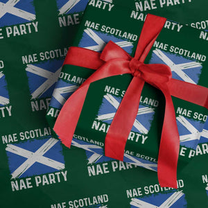 Nae Scotland Nae Party Saltire Flag Wrapping Paper Roll Vintage Scottish Accent Soccer Fans Football Tournament