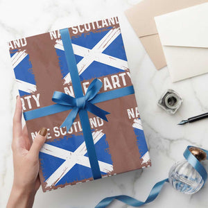 Nae Scotland Nae Party Saltire Flag Wrapping Paper Roll Vintage Scottish Accent Soccer Fans Football Tournament