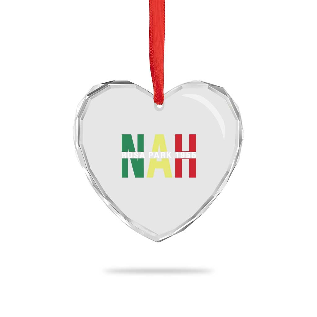 Nah Rosa Parks Quote Heart Crystal Glass Ornament Black Movement Protest TS14 Print Your Wear