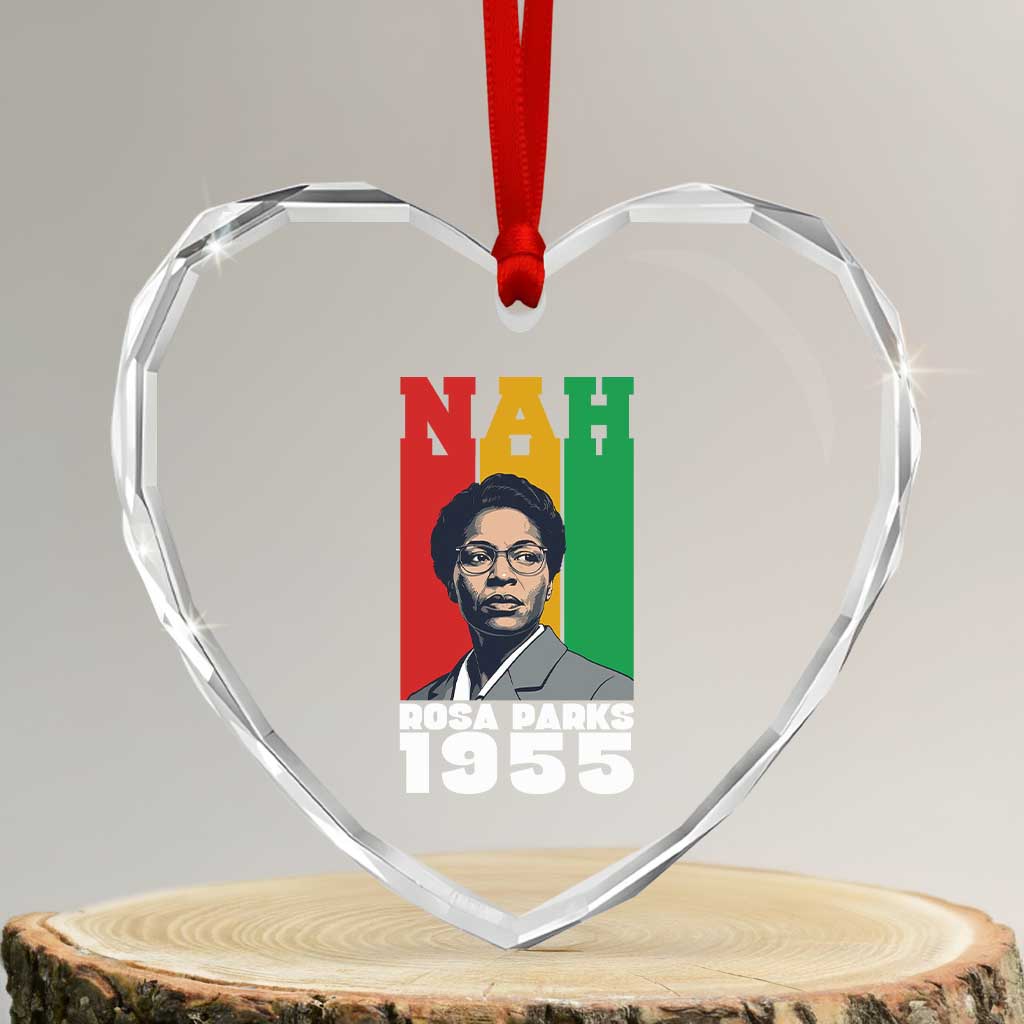 Nah Rosa Parks Quote Heart Crystal Glass Ornament Civil Rights African American TS14 Transparent Glass 3'' Heart Print Your Wear