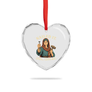 Nailed It Jael 1200 BC Heart Crystal Glass Ornament Funny Biblical Feminist Religious