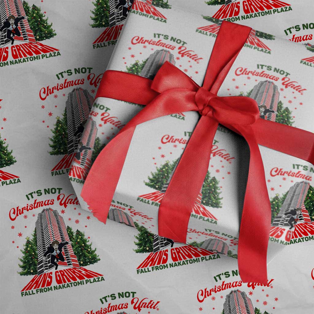 Nakatomi Plaza 1988 Wrapping Paper Roll It's Not Christmas Until Hans Gruber Fall Xmas Party TS02 White Print Your Wear