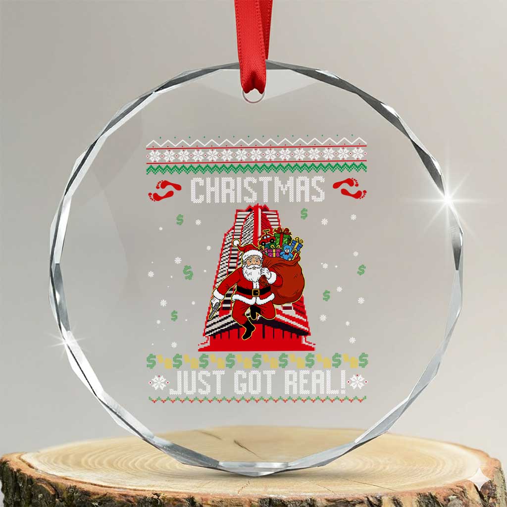Nakatomi Plaza Christmas Crystal Glass Ornament Just Got Real TS14 Transparent Glass 3'' Circle Print Your Wear