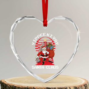 Nakatomi Plaza Christmas Heart Crystal Glass Ornament Yippee Ki Yay Santa Claus TS14 Transparent Glass 3'' Heart Print Your Wear