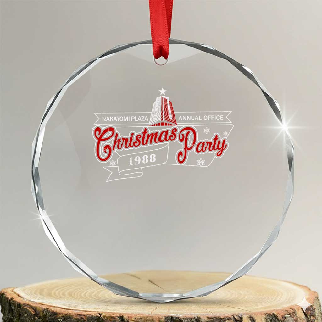 Nakatomi Plaza Christmas Party 1988 Crystal Glass Ornament TS09 Transparent Glass 3'' Circle Print Your Wear