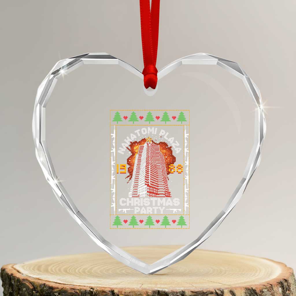 Nakatomi Plaza Christmas Party 1988 Machine Gun Heart Crystal Glass Ornament TS09 Transparent Glass 3'' Heart Print Your Wear