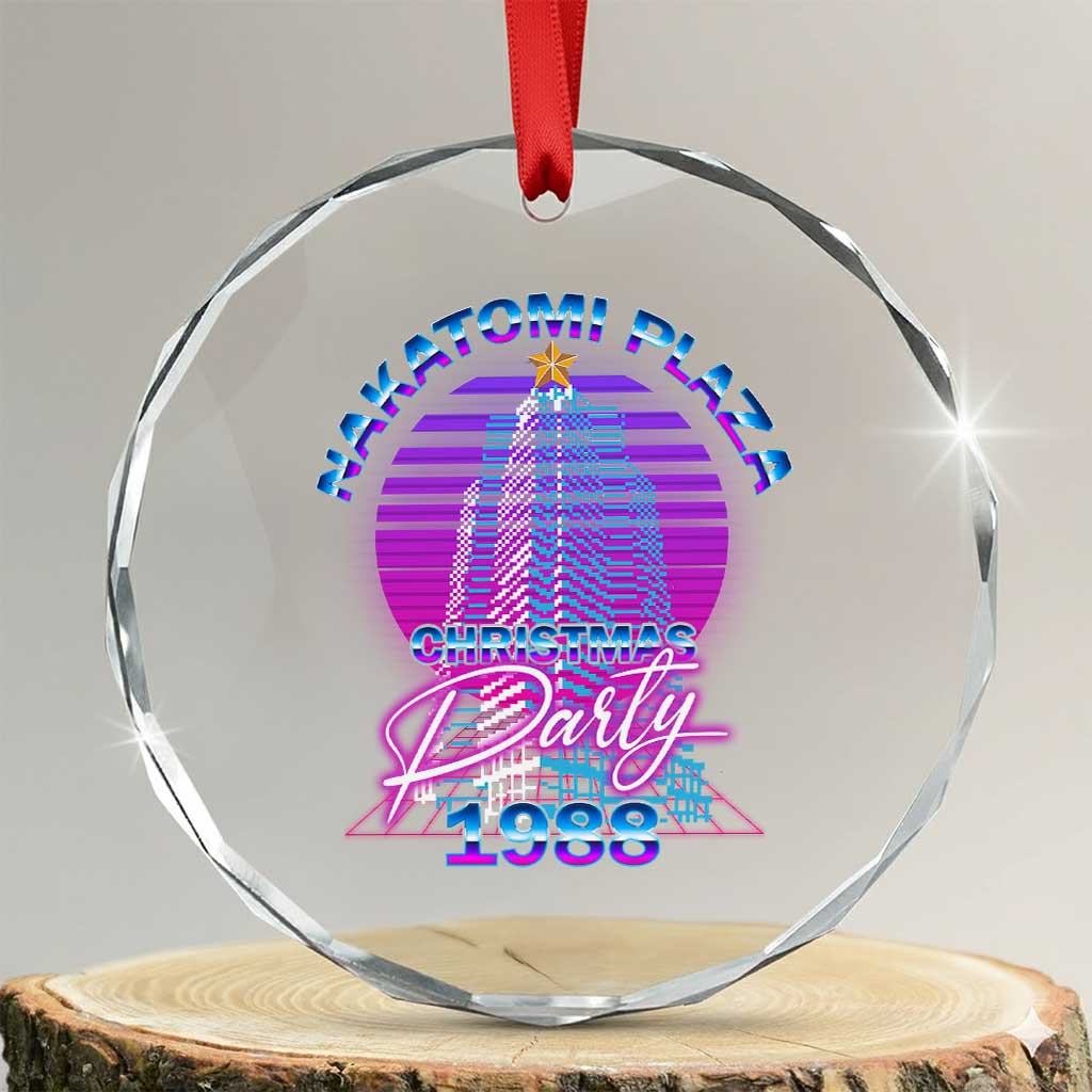Nakatomi Plaza Christmas Party 1988 Vaporwave Crystal Glass Ornament TS09 Transparent Glass 3'' Circle Print Your Wear