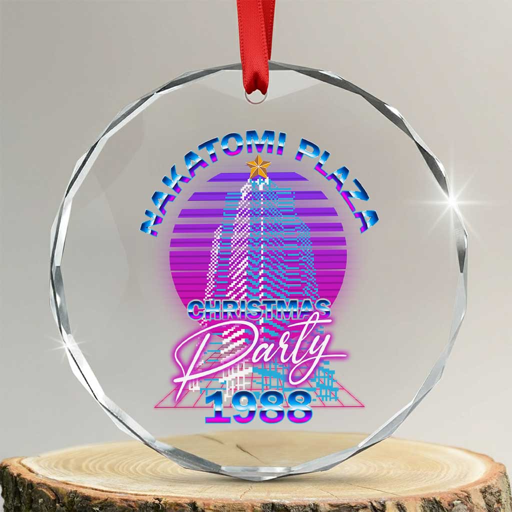 Nakatomi Plaza Christmas Party 1988 Vaporwave Crystal Glass Ornament TS09 Transparent Glass 3'' Circle Print Your Wear
