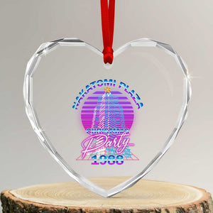 Nakatomi Plaza Christmas Party 1988 Vaporwave Heart Crystal Glass Ornament TS09 Transparent Glass 3'' Heart Print Your Wear