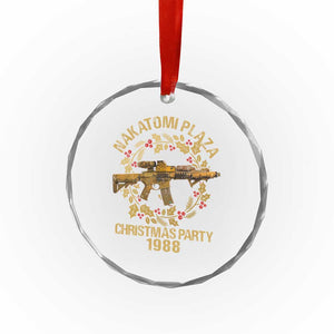 Nakatomi Plaza Christmas Party Crystal Glass Ornament American Patriotic Gold Holly Wreath Machine Gun TS09 Print Your Wear