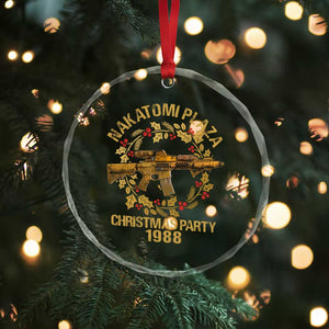 Nakatomi Plaza Christmas Party Crystal Glass Ornament American Patriotic Gold Holly Wreath Machine Gun TS09 Print Your Wear
