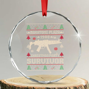 Nakatomi Plaza Christmas Party Crystal Glass Ornament Funny 80's Die Movie 1988 Ugly Christmas TS10 Transparent Glass 3'' Circle Print Your Wear