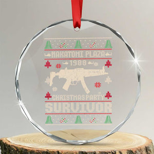 Nakatomi Plaza Christmas Party Crystal Glass Ornament Funny 80's Die Movie 1988 Ugly Christmas TS10 Transparent Glass 3'' Circle Print Your Wear