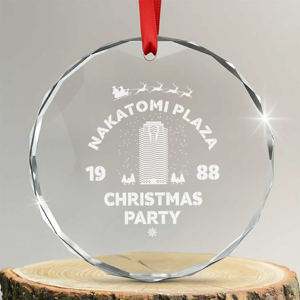 Nakatomi Plaza Christmas Party Crystal Glass Ornament Funny 80's Movie Xmas Party TS10 Transparent Glass 3'' Circle Print Your Wear