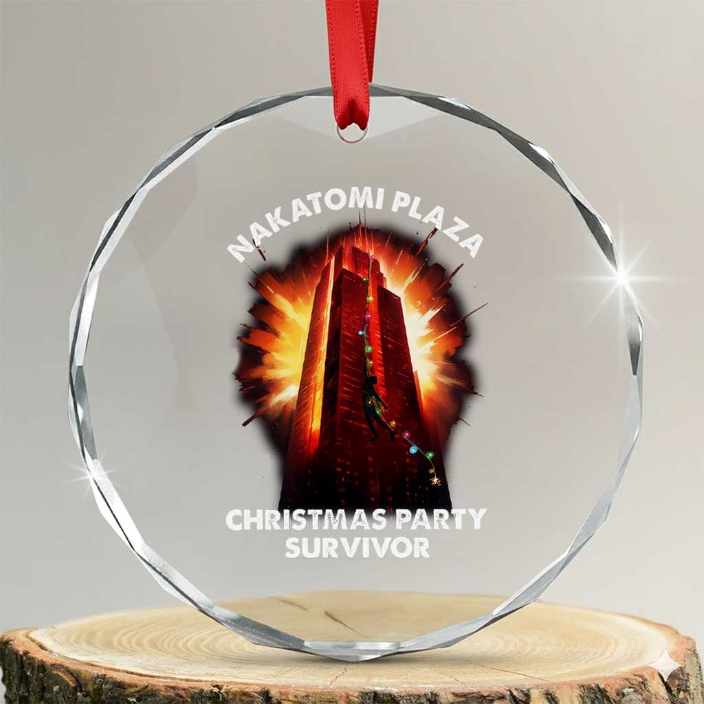 Nakatomi Plaza Christmas Party Survivor Crystal Glass Ornament TS09 Transparent Glass 3'' Circle Print Your Wear